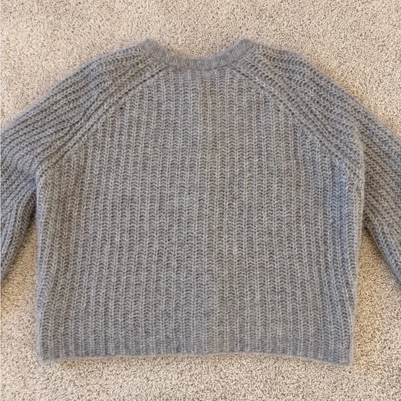 Sezane Emile Alpaca Wool Cardigan Sweater in Mottled Grey - Picture 5 of 8